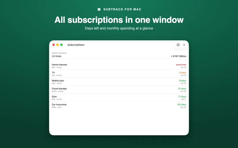 SubTrack Mac 1